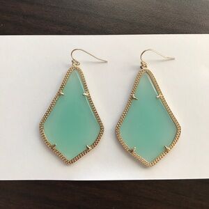 Kendra Scott Gold and Mint Green Earrings